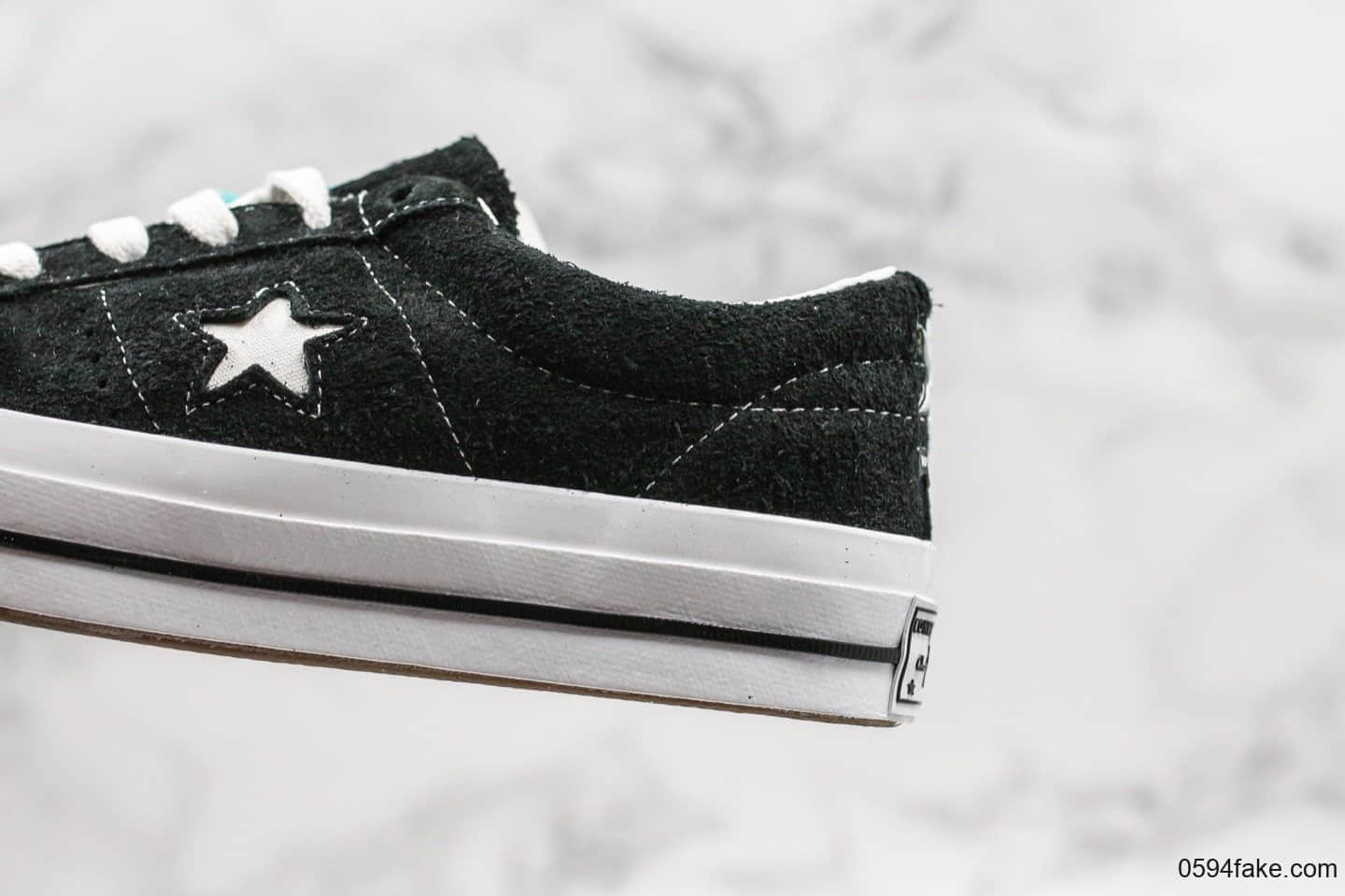 匡威sadboys Gear x Converse x One star Toxic系列公司级版本经典黑色麂皮荧光一星系列经典低帮复古皮革休闲百搭硫化板鞋萤光绿老虎头经典黑一星 货号:158369C