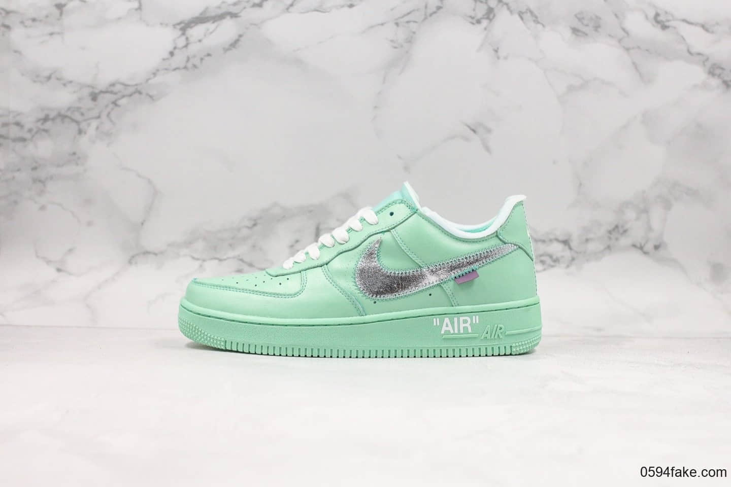 耐克Off-White X Nike Air Force 1公司级版本OW联名空军一号低帮运动板鞋薄荷绿新配色抢先出内置气垫原盒原标 货号：CI1173-300