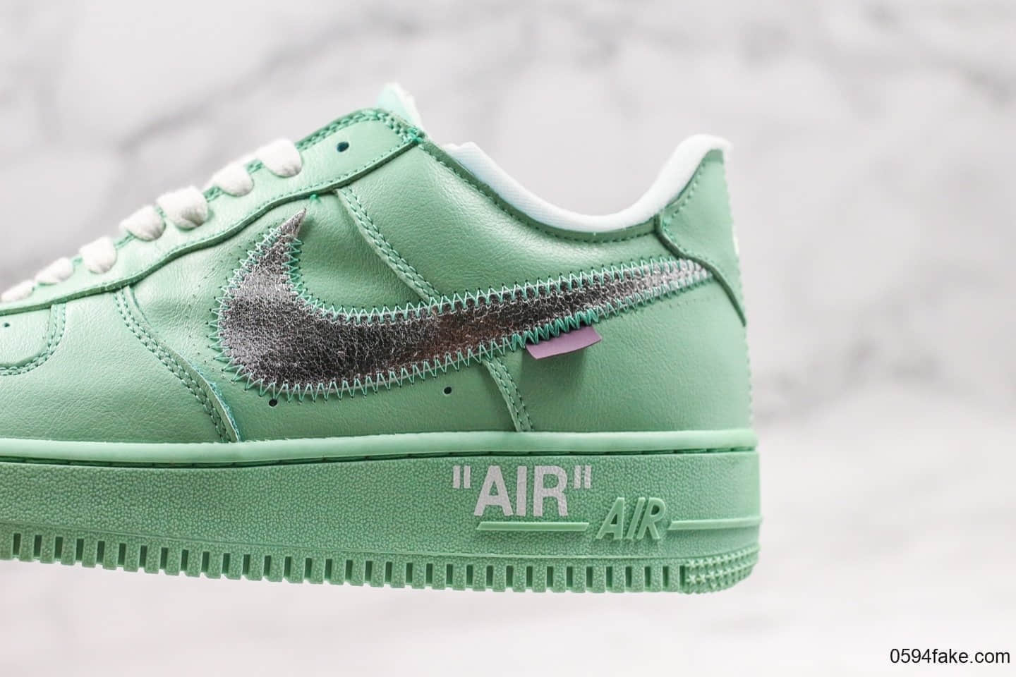 耐克Off-White X Nike Air Force 1公司级版本OW联名空军一号低帮运动板鞋薄荷绿新配色抢先出内置气垫原盒原标 货号：CI1173-300