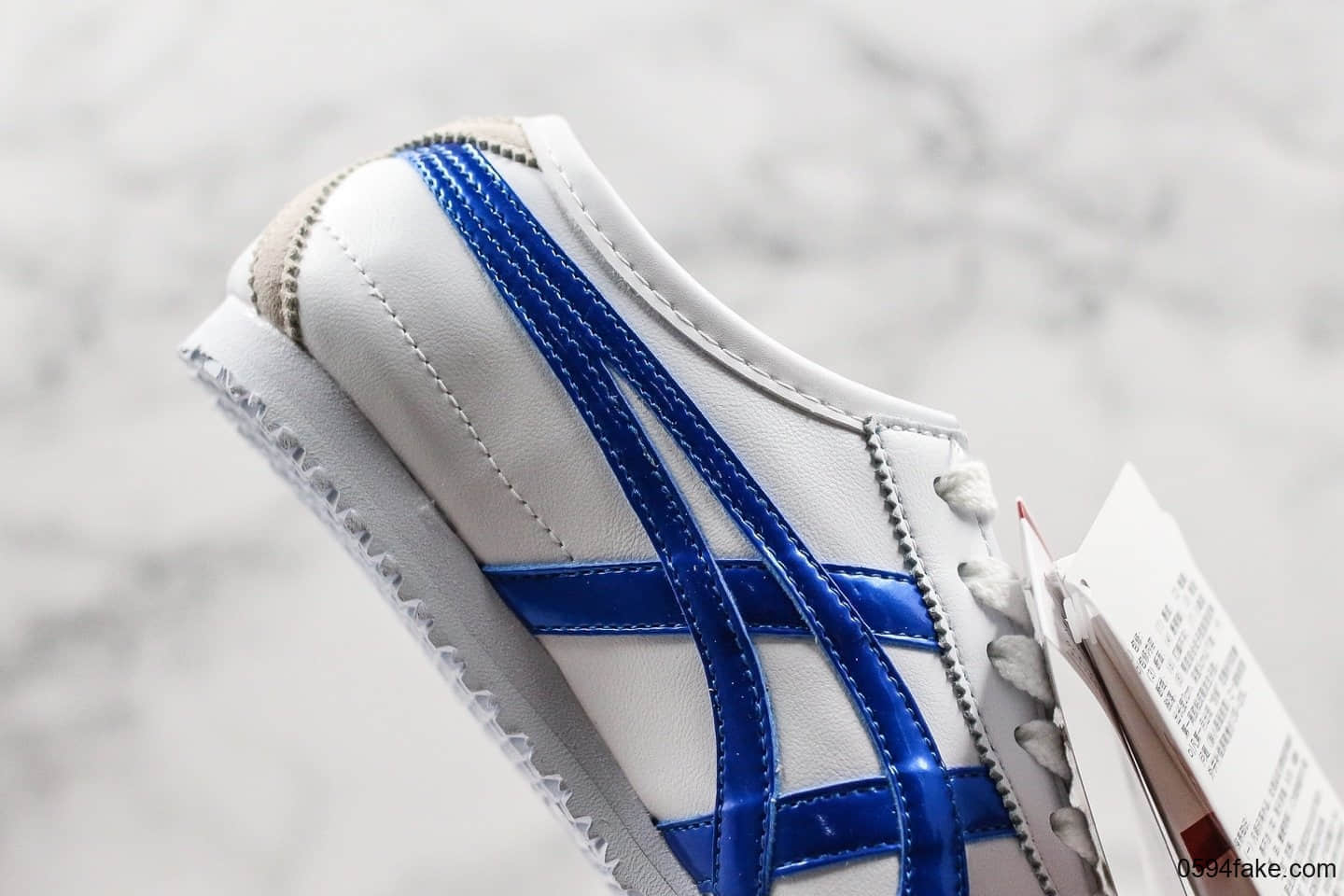 亚瑟士Onitsuka Tiger MEXICO Mid Runner纯原版本鬼冢虎东京限定配色墨西哥中帮系列复古经典百搭休闲皮革慢跑鞋皮革白宝蓝红 货号：1183A656-100