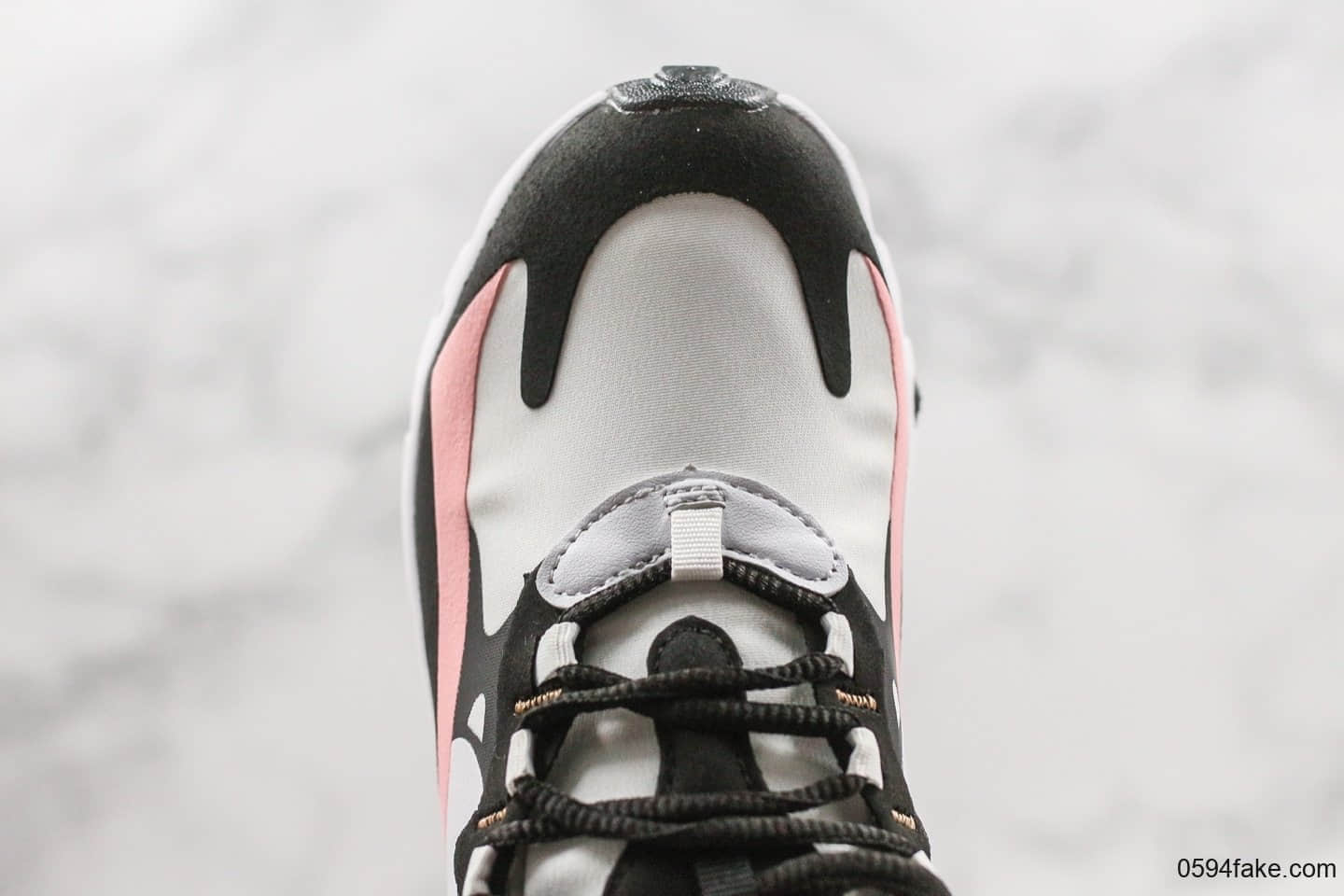 耐克Nike React Air Max 270 React纯原版本黑粉白高桥盾网纱系列机能半掌气垫跑步鞋 货号：AT6174-005