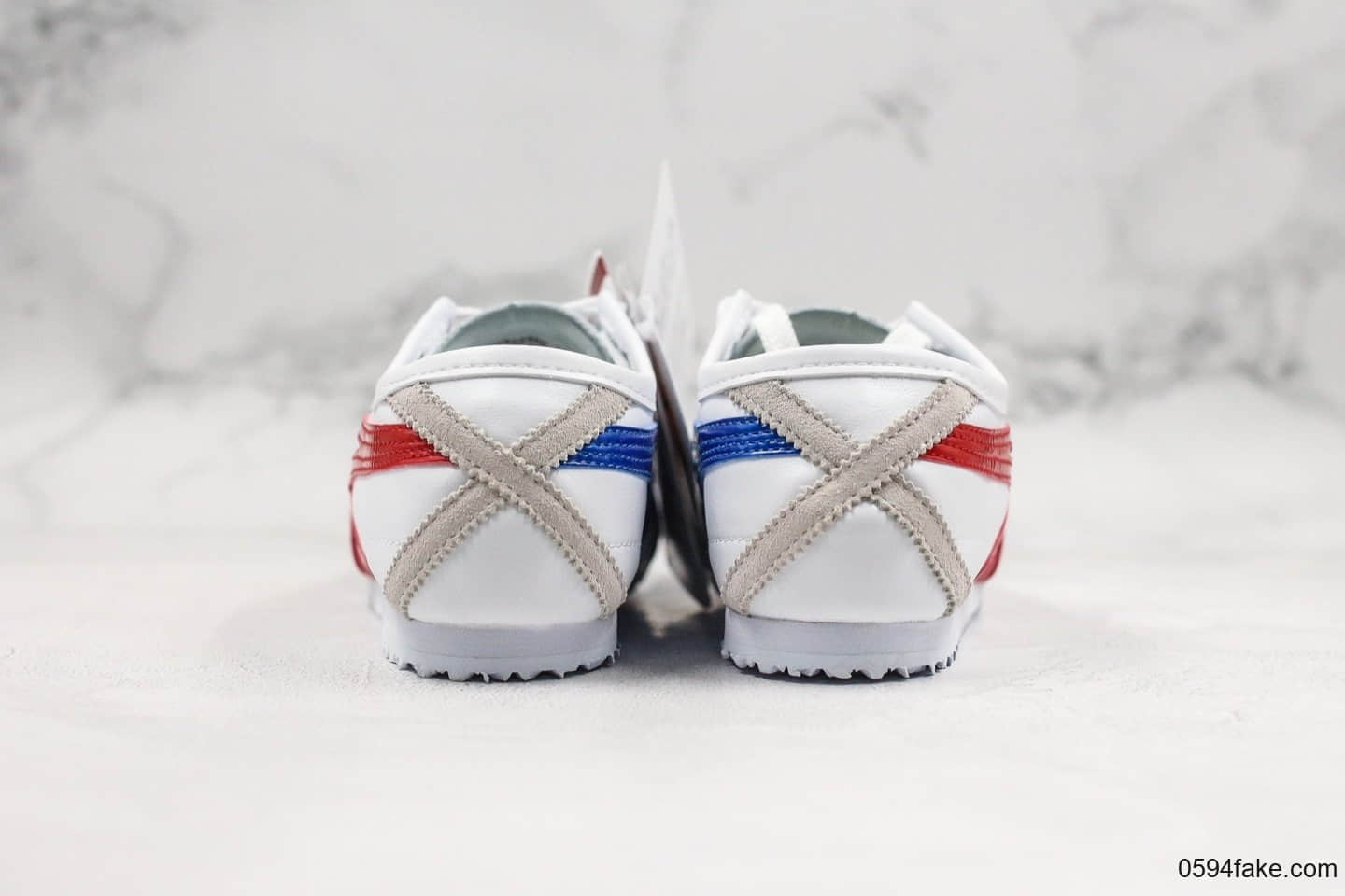 亚瑟士Onitsuka Tiger MEXICO Mid Runner纯原版本鬼冢虎东京限定配色墨西哥中帮系列复古经典百搭休闲皮革慢跑鞋皮革白宝蓝红 货号：1183A656-100