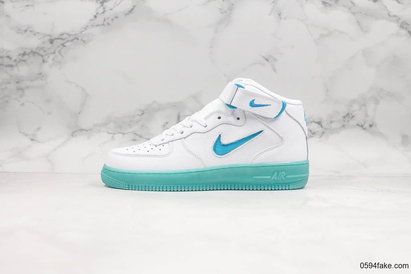 耐克Nike Air Force 1 Mid 07纯原版本藏蓝小勾空军一号原装头层荔枝皮内置原厂气垫原盒原标 货号:AT3293-609