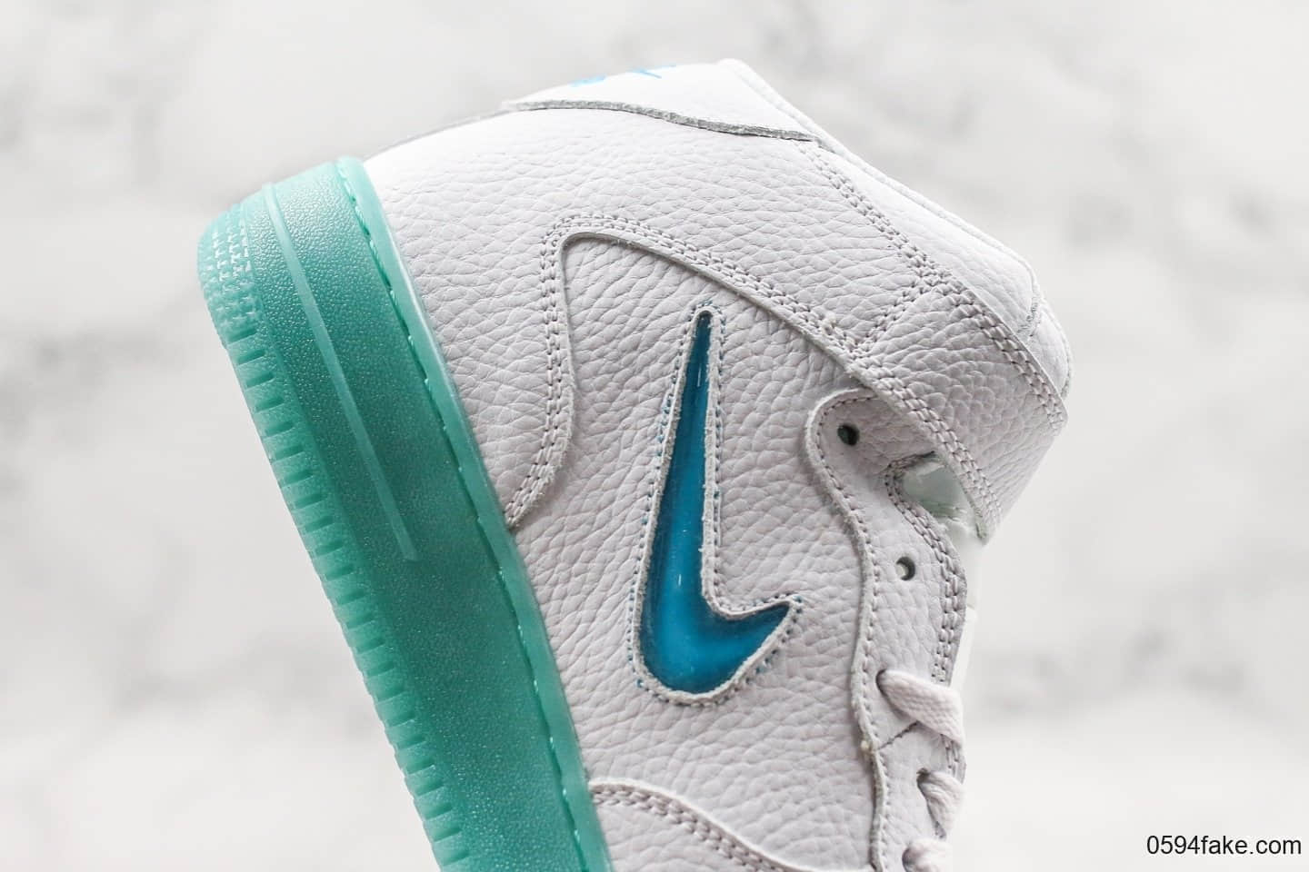 耐克Nike Air Force 1 Mid 07纯原版本藏蓝小勾空军一号原装头层荔枝皮内置原厂气垫原盒原标 货号:AT3293-609