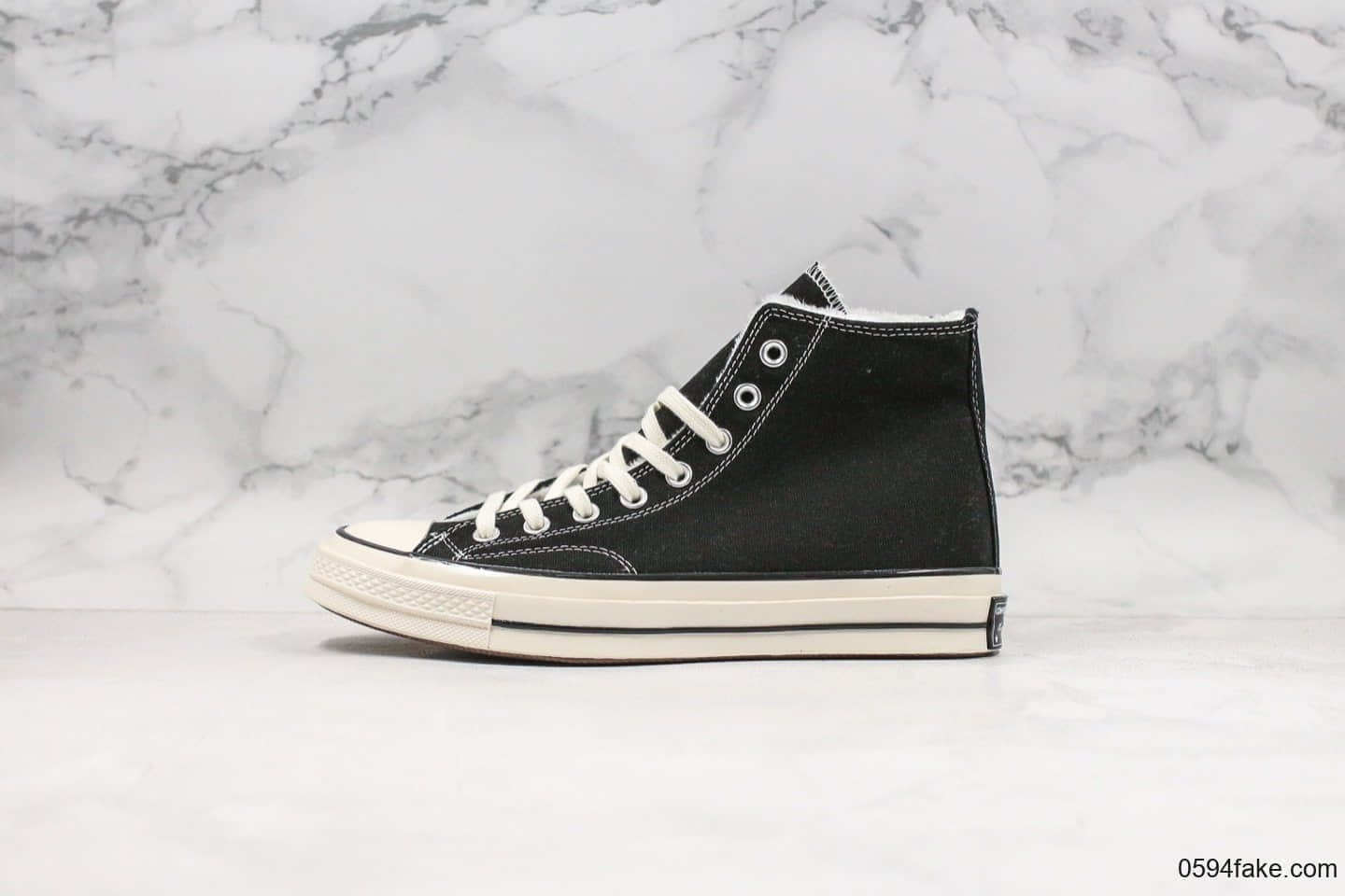 匡威Converse Chuck 70高帮帆布鞋2019秋冬款加绒系列黑色公司级