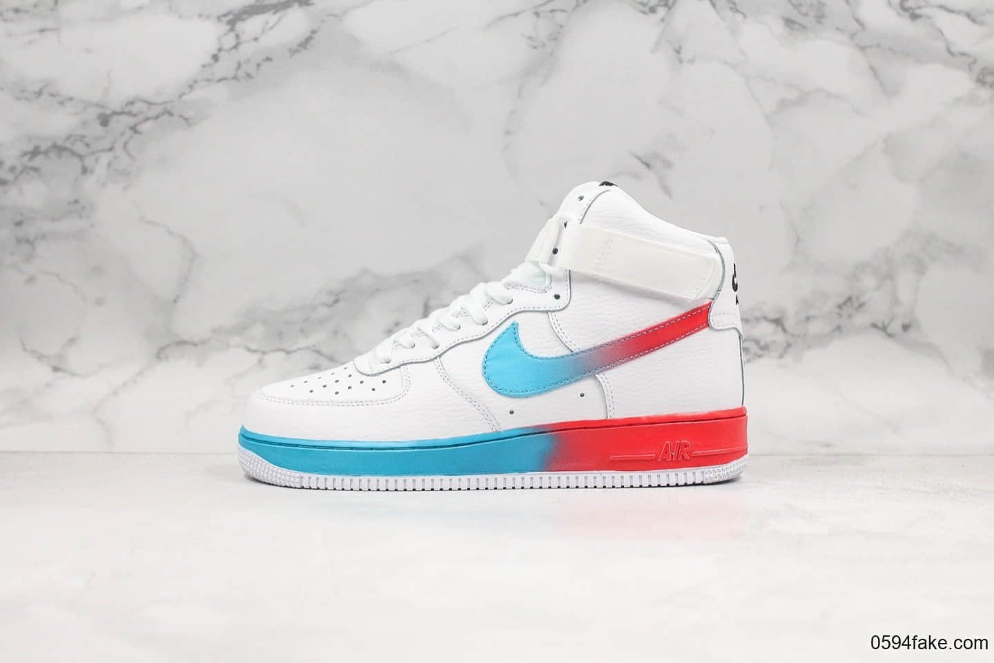 耐克Nike Air Force 1 Mid 07 LV8 解构简版AF1板鞋“彩虹渐变”公司级带半码原厂头层皮料电脑冲孔 货号:CJ0525-100