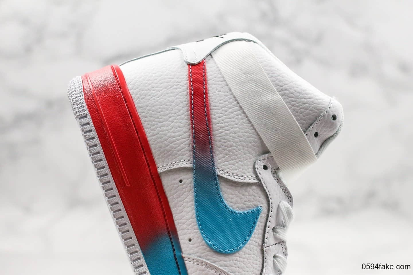 耐克Nike Air Force 1 Mid 07 LV8 解构简版AF1板鞋“彩虹渐变”公司级带半码原厂头层皮料电脑冲孔 货号:CJ0525-100