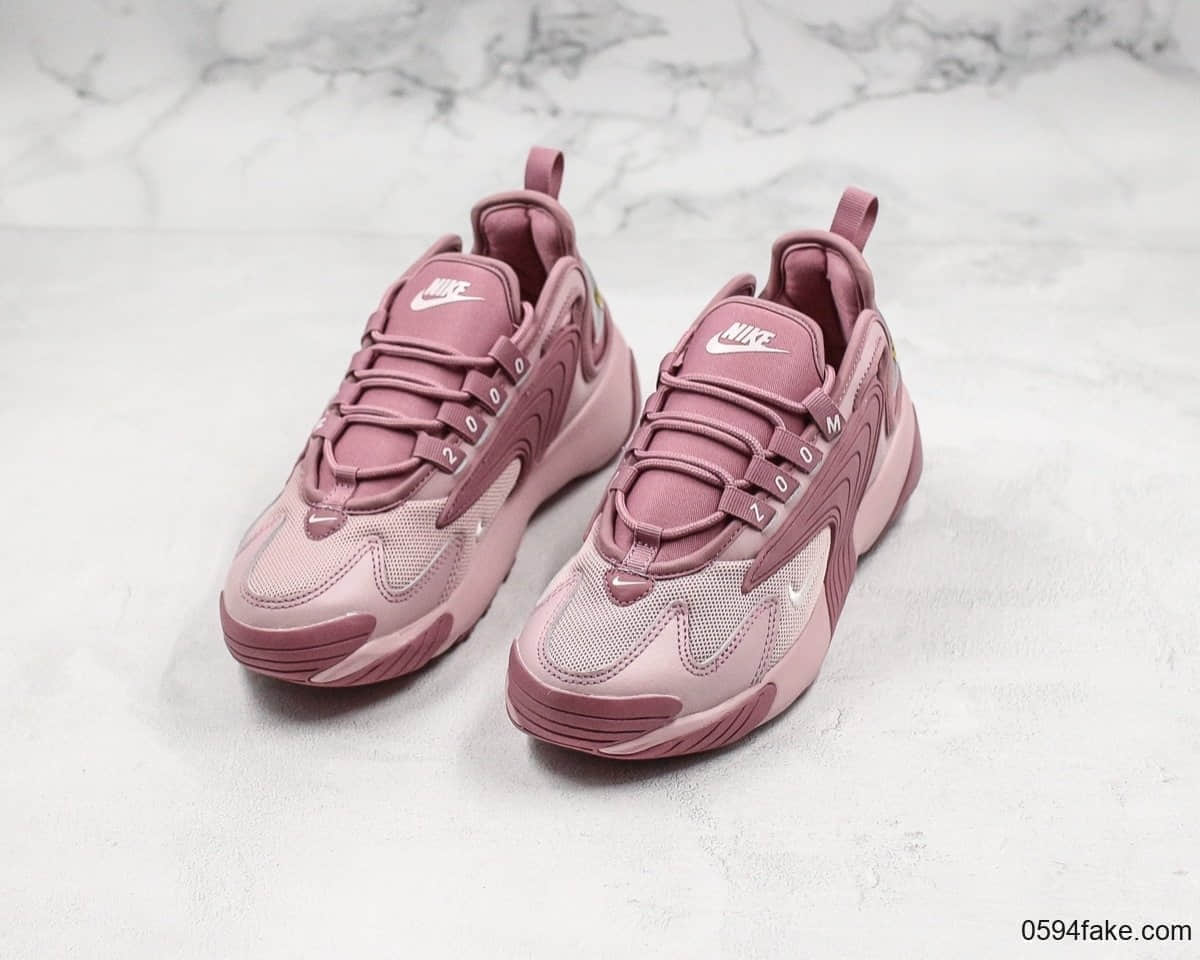 耐克Nike Zoom 2000复古老爹鞋休闲慢跑鞋粉紫色真标带半码原楦开发原厂热熔烫化标原装鞋垫 货号:AO0354-500
