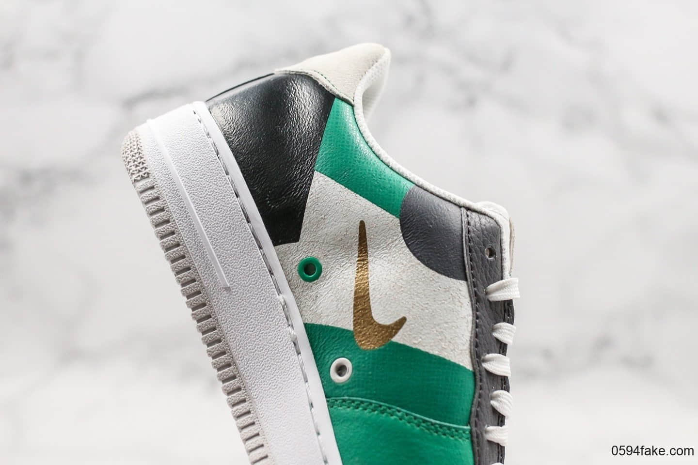 耐克NIKE AIR FORCE 1 '07 PRM 1纯原版本低帮AF1小钩灰黑绿2019年秋冬新款原楦头原纸板打造同步RFID芯片 货号:CL0065-100