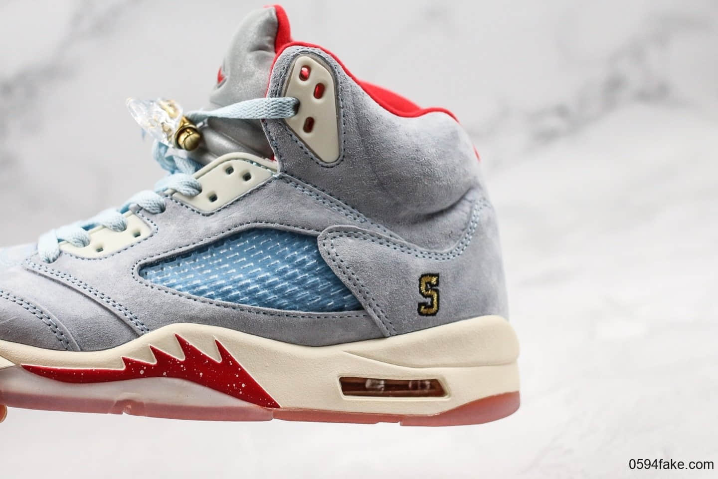 乔丹Air Jordan 5 Trophy Room x Ice Blue纯原版本联名款AJ5乔丹之子亲友家族联名鞋面采用进口牛巴革打造原档案数据开发区别市面低版本 货号:CI1899-400