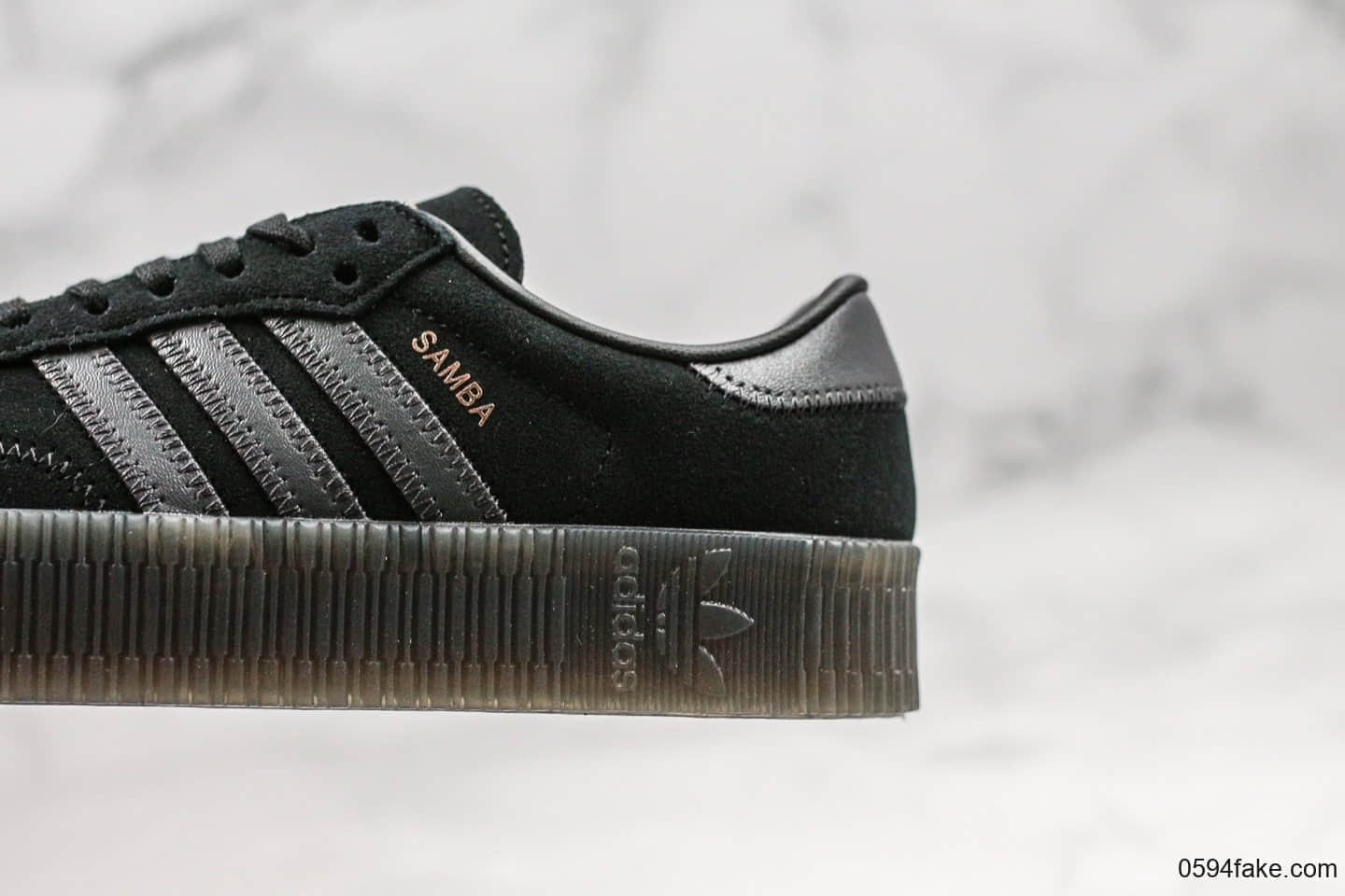 阿迪达斯Adidas Originals Samba Rose W公司级版本桑巴系列经典松糕鞋黑银配色增高板鞋平台专供进口头层皮版本 货号：G54523