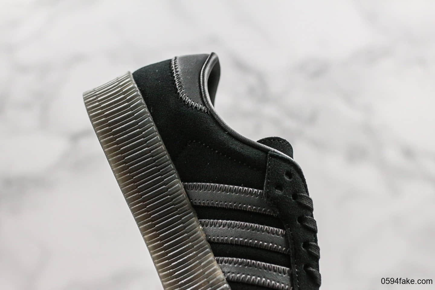 阿迪达斯Adidas Originals Samba Rose W公司级版本桑巴系列经典松糕鞋黑银配色增高板鞋平台专供进口头层皮版本 货号：G54523