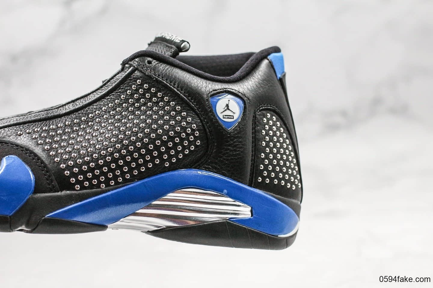 乔丹Air Jordan 14 x Supreme纯原版本联名款AJ14皇家蓝配色法拉利车标型原档案数据开发打造 货号:BV7630-004