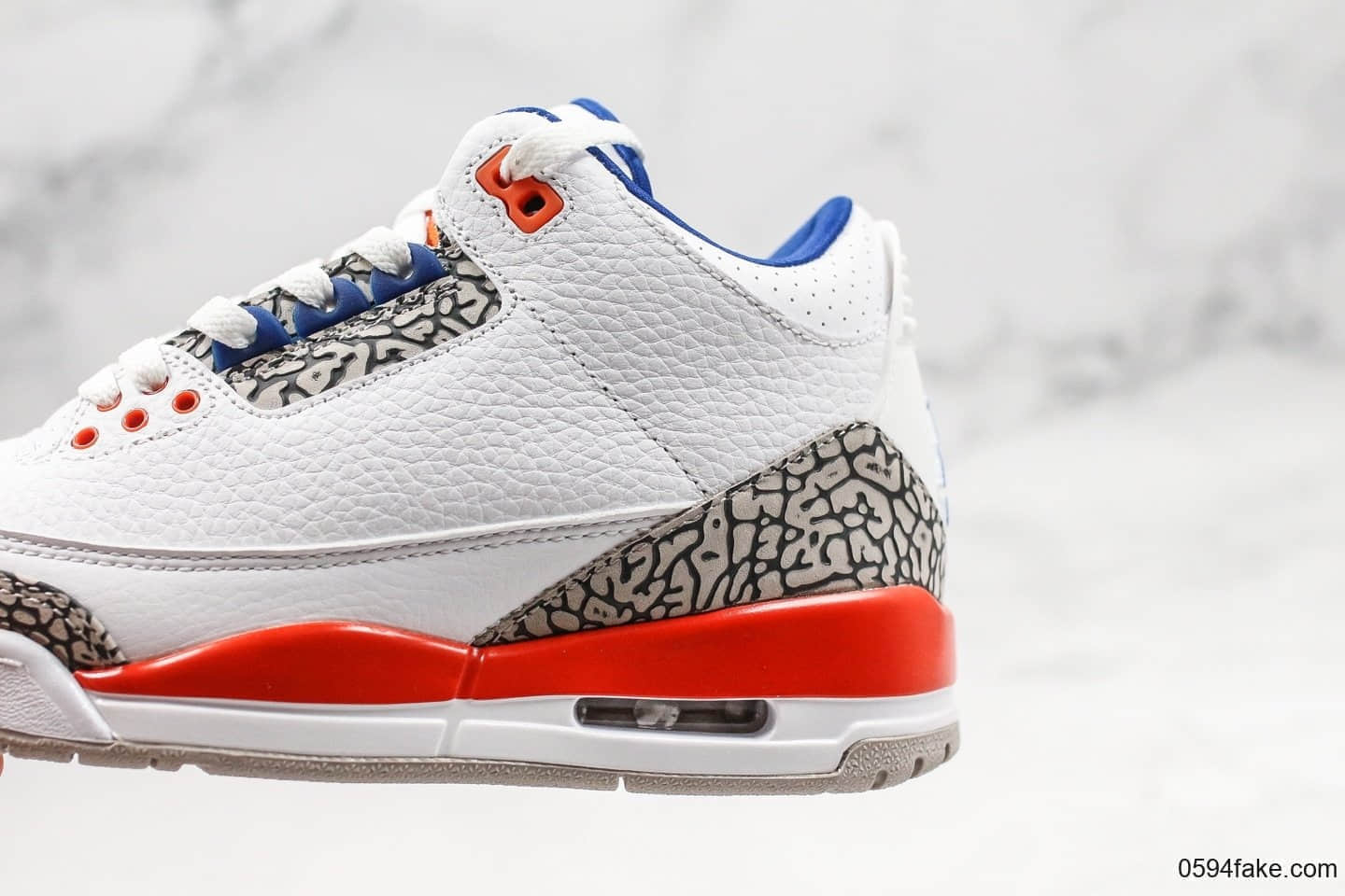 乔丹Air Jordan 3 Knicks纯原版本aj3尼克斯配色经典水泥灰爆裂纹内置透明可视气垫原档案数据开发 货号:136064-148