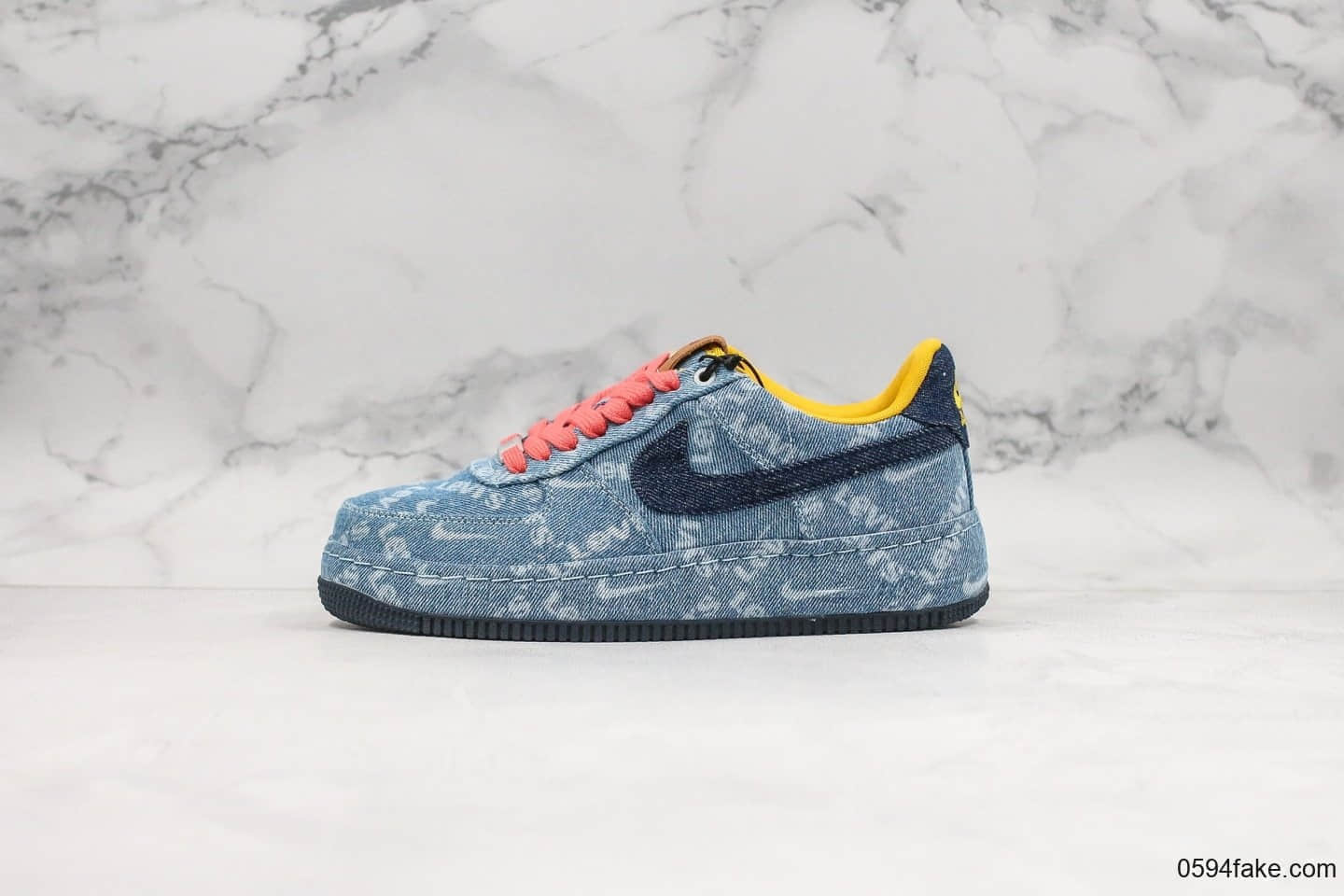 耐克Nike Air Force 1 Low x Levi's纯原版本李维斯联名款低帮空军一号原鞋开模这边工艺特殊印染水洗牛仔布鞋面 货号:CV0670-447