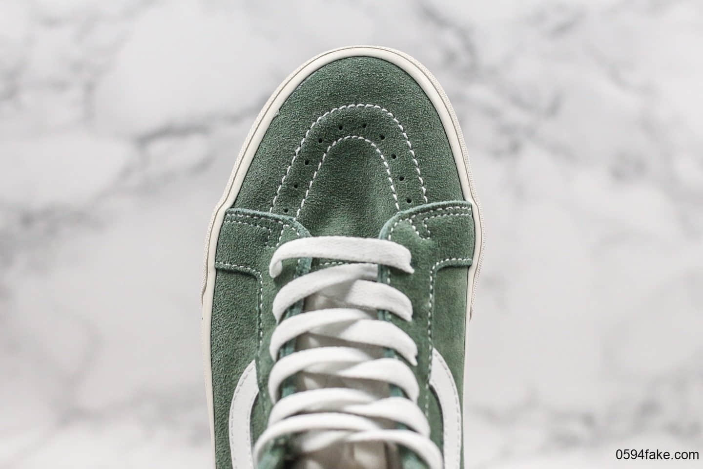 万斯Vans Sunde Sk8-Hi纯原版本高帮麂皮橄榄绿顶级硫化工艺原档案数据开发原厂DT钢印欢迎对比细节