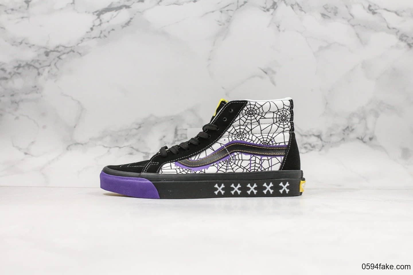 万斯Vans Sk8-Hi x Size?联名款高帮万斯黑紫色原厂硫化工艺原盒原标万圣节风格配色