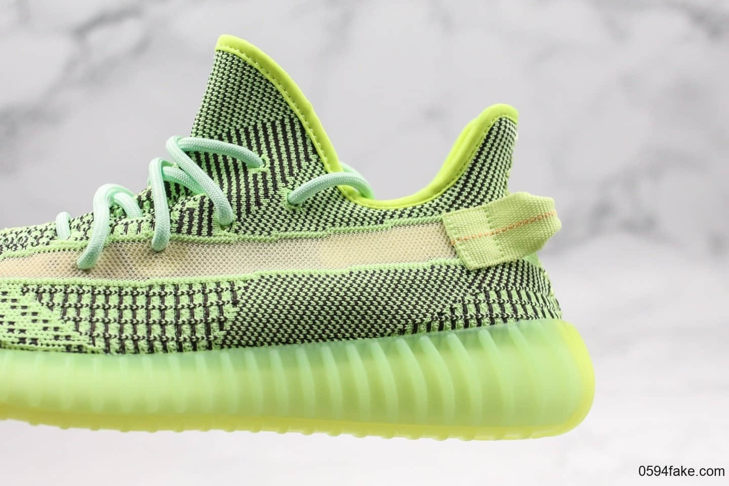 阿迪达斯Adidas YEEZY BOOST 350 V2 YECHEIL公司级版本椰子350V2全新配色荧光绿真巴斯夫爆米花大底镂空蚕丝半透明网纱鞋面 货号:FW5191