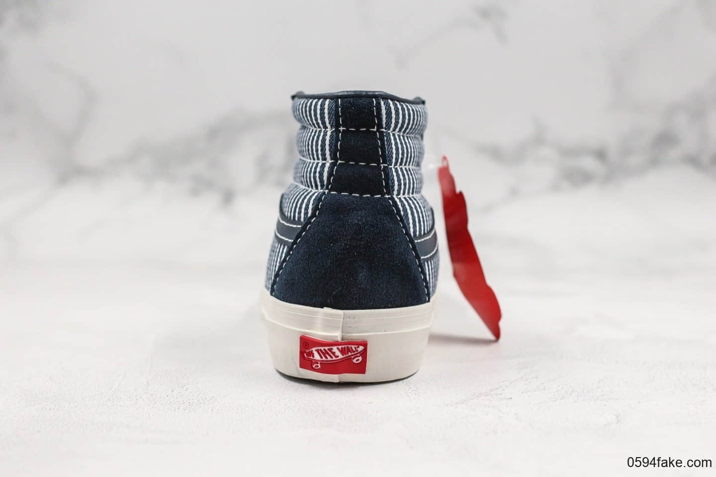 万斯Vans Vault Mt. Vernon Pack公司级版本条纹布牛仔蓝系列板鞋原厂ZP一比一硫化工艺高帮帆布板鞋 货号:VN0A4BTNVY7