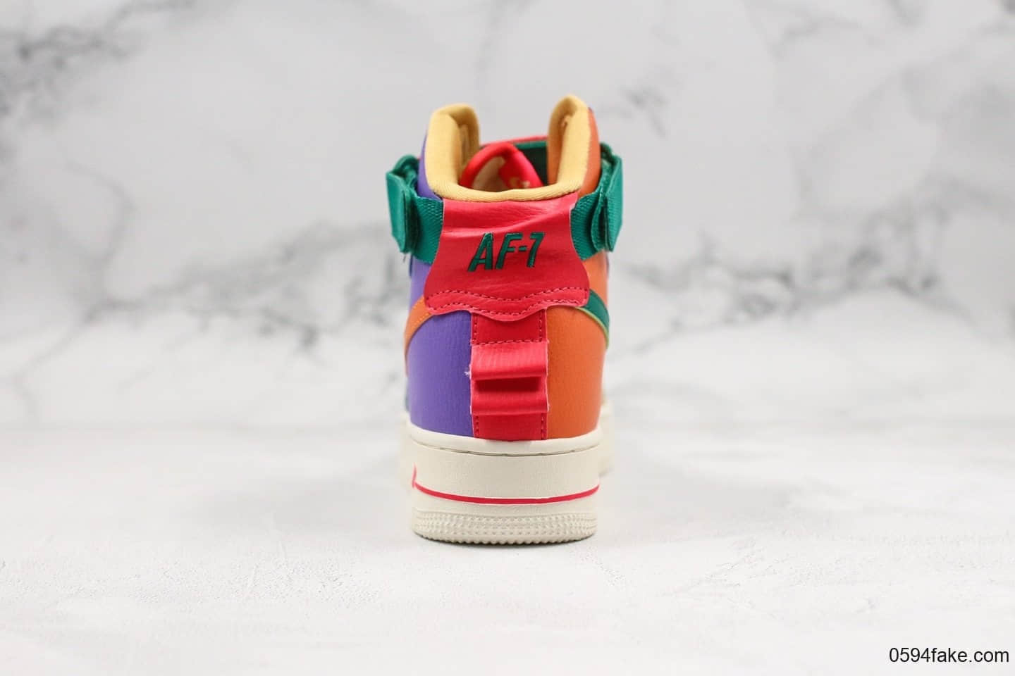 耐克Nike Air Force 1 High高帮空军一号魔术贴Utility系列纯原版本拼色彩虹内置气垫 货号:CQ4810-046