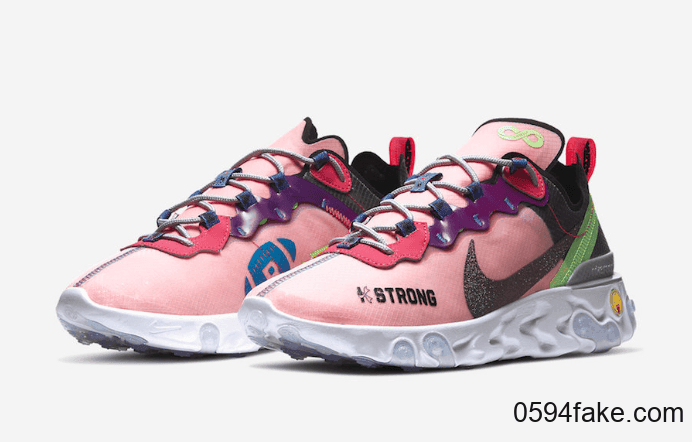 慈善Nike React Element 55释出官图!被后跟小表情可爱到了! 货号:CV2592-600