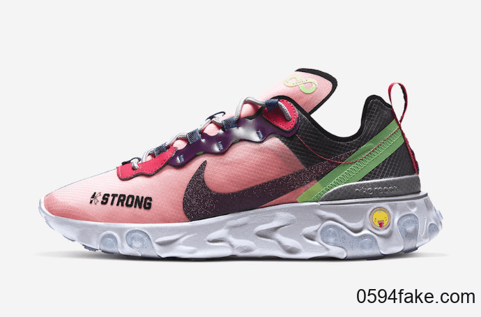 慈善Nike React Element 55释出官图!被后跟小表情可爱到了! 货号:CV2592-600
