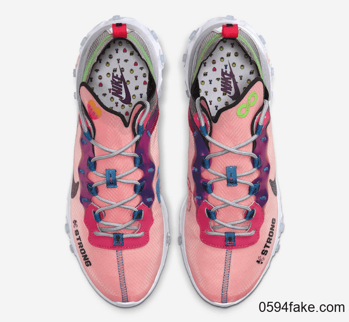 慈善Nike React Element 55释出官图!被后跟小表情可爱到了! 货号:CV2592-600