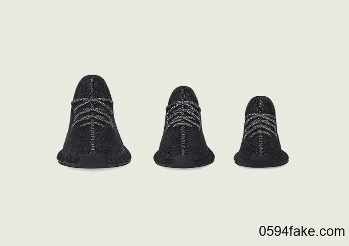 黑天使Yeezy Boost 350 V2 “Black”全家族尺码补货!后天发售! 货号:FU9006
