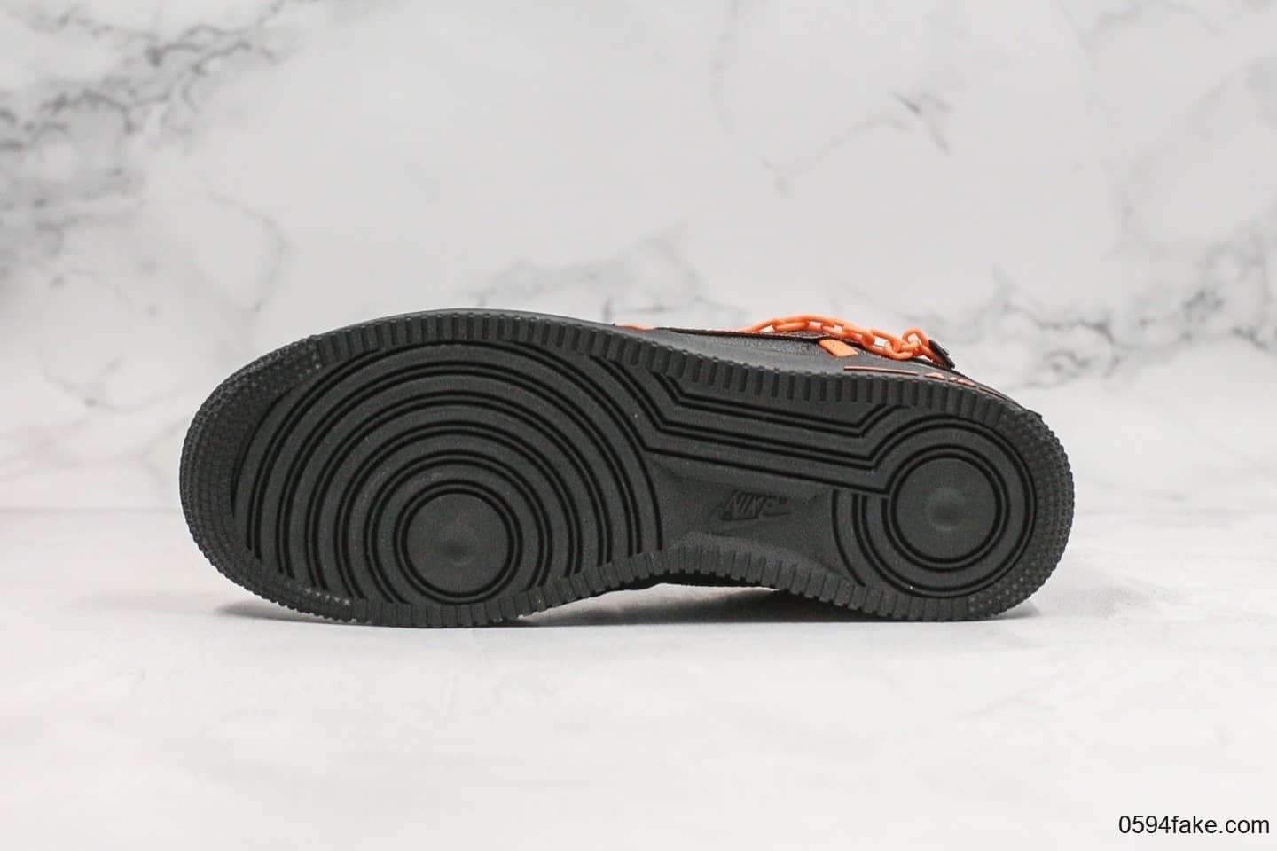 耐克Nike Air Force 1 Low x Louis Vuitton纯原版本路易威登联名印花低帮空军一号黑橘配色原档案数据开发 货号:AQ4211-100