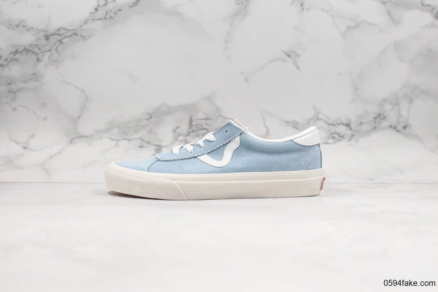 万斯Vans Style 73 DX Anaheim公司级余文乐联名款V字低帮反毛皮浅蓝色原盒原标原厂硫化大底 货号:VN0A4BU6A6O