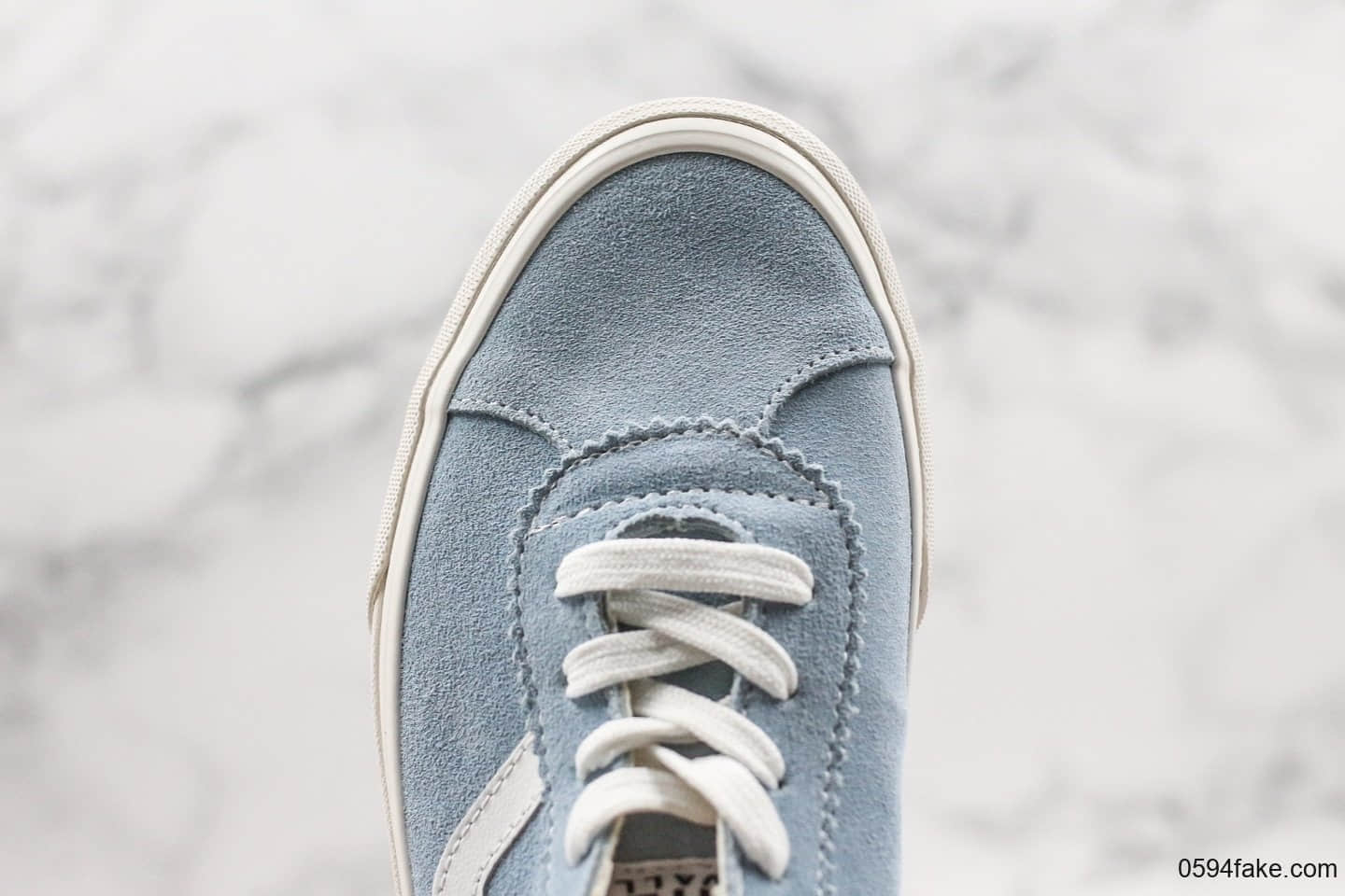万斯Vans Style 73 DX Anaheim公司级余文乐联名款V字低帮反毛皮浅蓝色原盒原标原厂硫化大底 货号:VN0A4BU6A6O