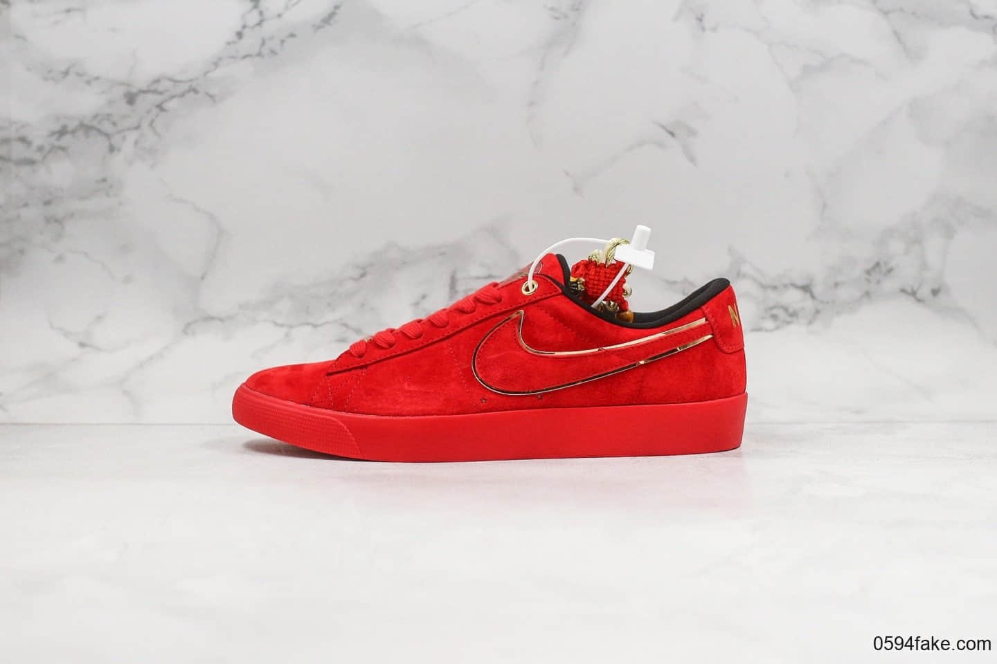 耐克Nike SB Blazer OG QS纯原版本低帮开拓者中国红鼠年贺岁版本顶级头层猪八材质原档案数据开发原盒原标 货号:CJ7049-818
