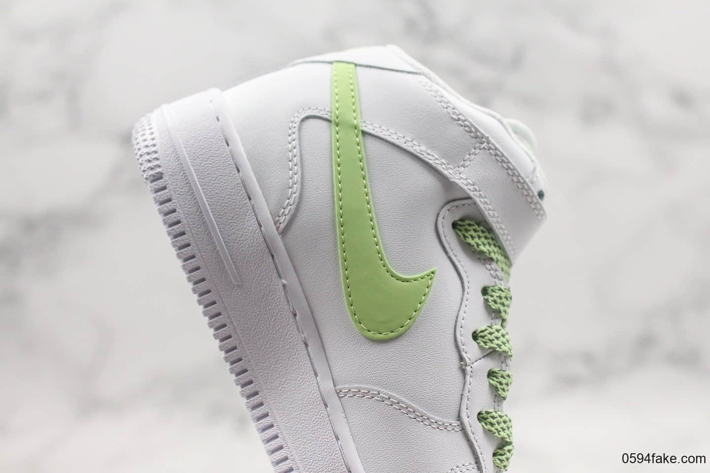 耐克Nike Air Force 1 '07 LV8纯原版本中帮空军一号3D白绿满天星内置全掌Sole气垫鞋面高清洁度 货号:366731-910