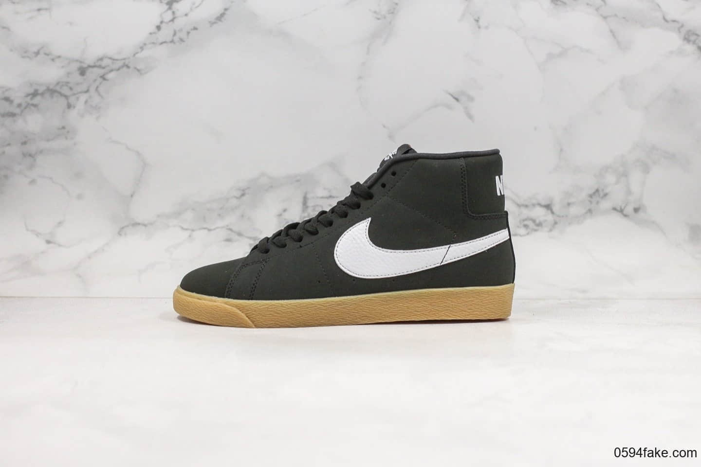 耐克Nike Blazer Mid公司级版本高帮开拓者板鞋黑生胶色青岛QT纯原鞋面原楦头纸板打造原鞋开模一比一制作 货号:CD2569-018