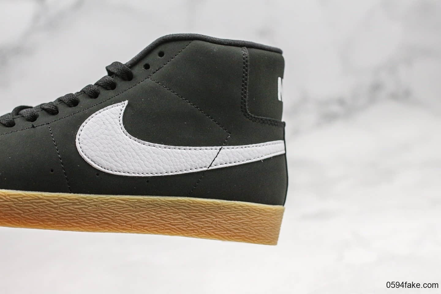 耐克Nike Blazer Mid公司级版本高帮开拓者板鞋黑生胶色青岛QT纯原鞋面原楦头纸板打造原鞋开模一比一制作 货号:CD2569-018