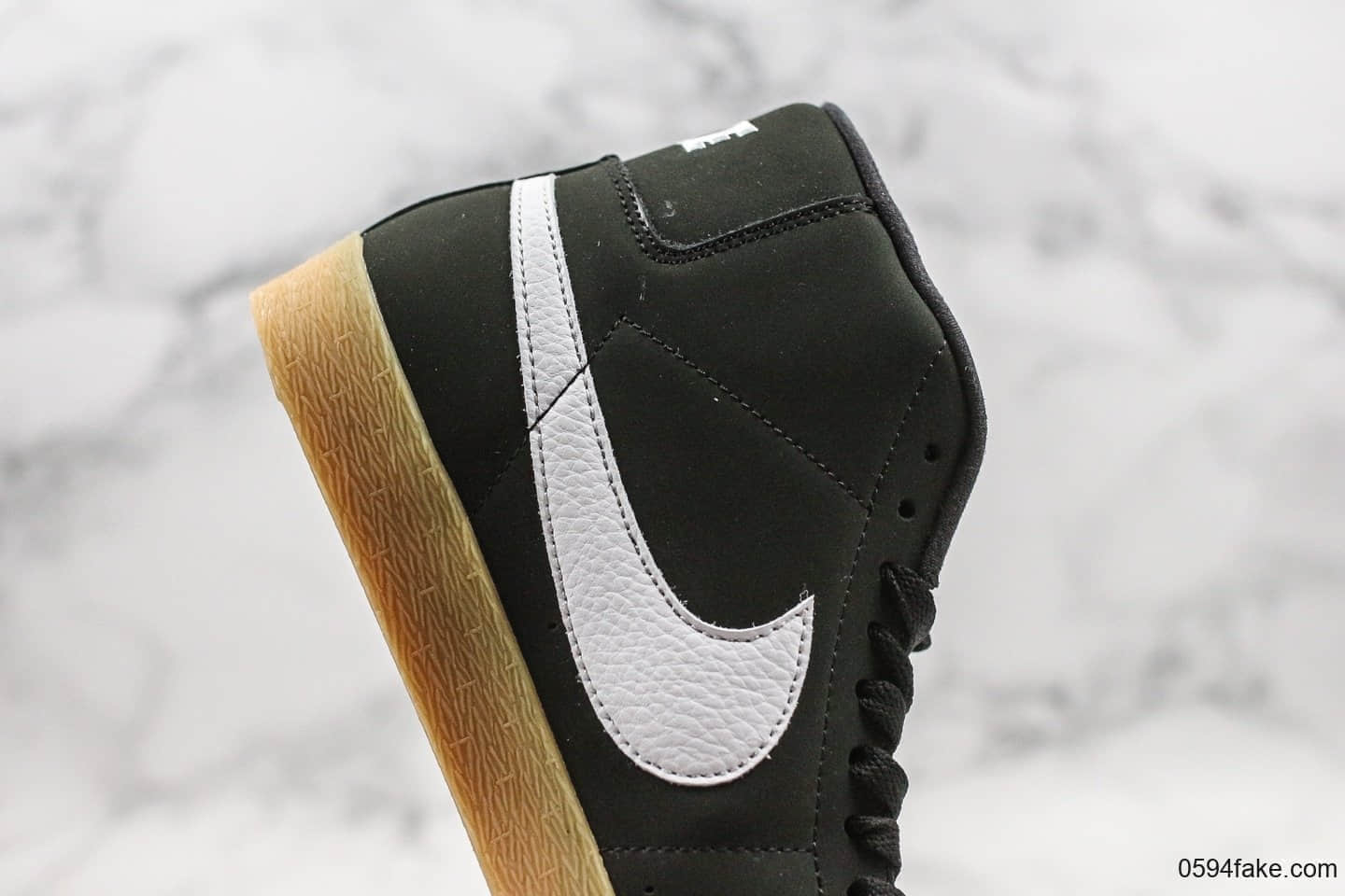 耐克Nike Blazer Mid公司级版本高帮开拓者板鞋黑生胶色青岛QT纯原鞋面原楦头纸板打造原鞋开模一比一制作 货号:CD2569-018