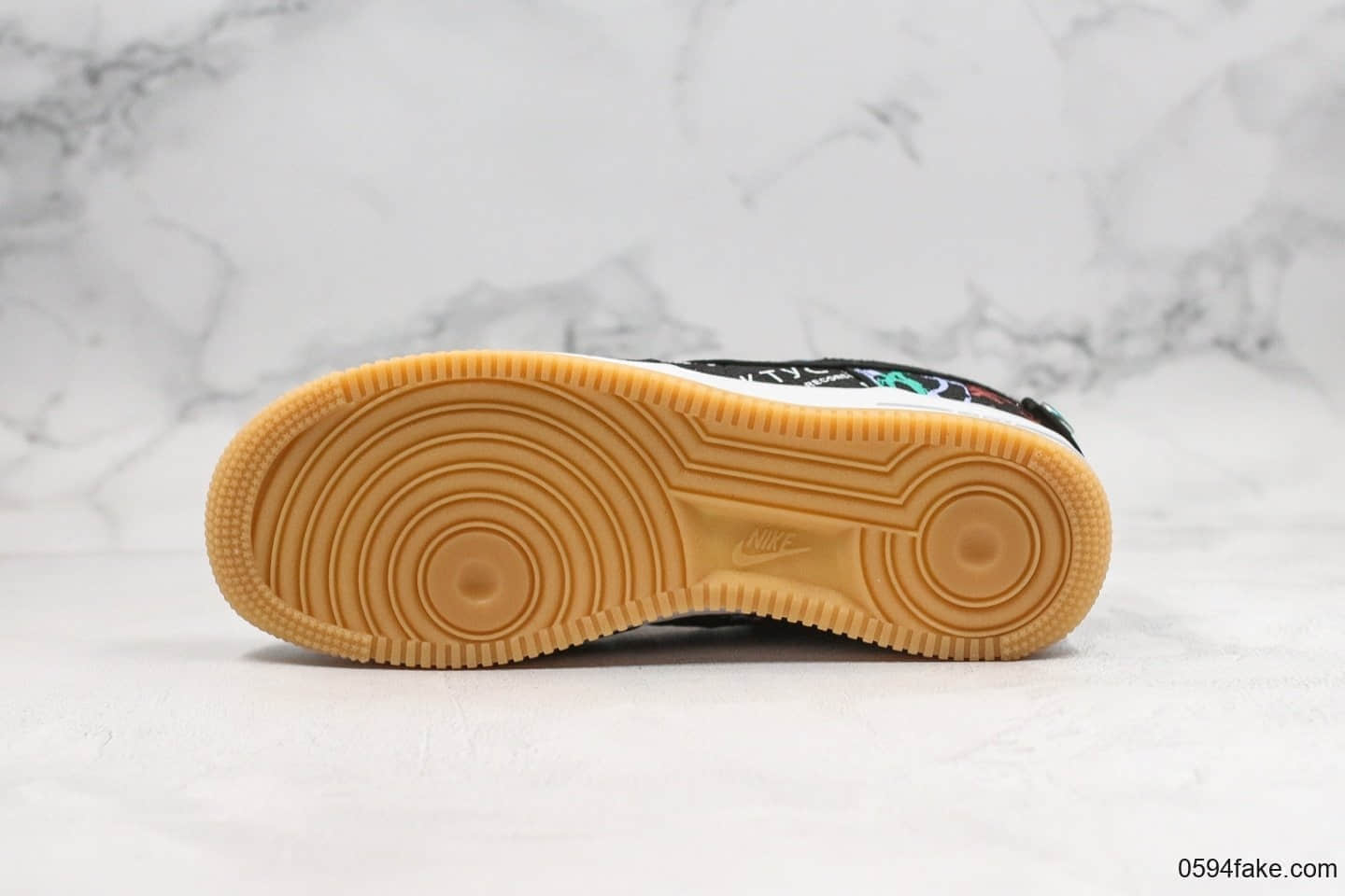 耐克Nike Air Force 1 TS x Travis Scott纯原版本联名款低帮空军一号黑色涂鸦内置气垫原厂开发大底 货号:CN2405-001