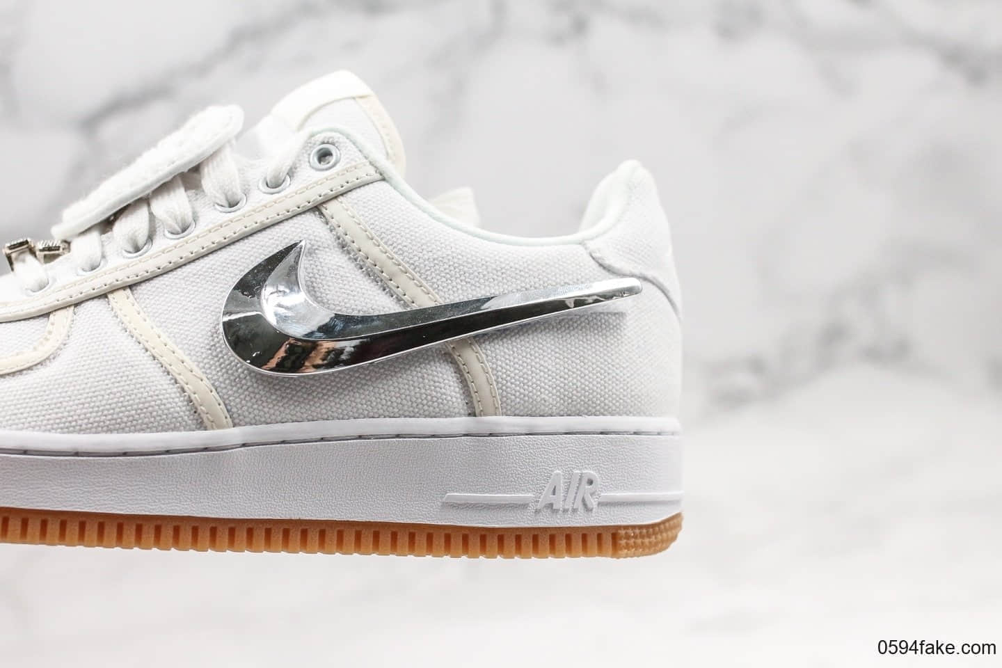 耐克Nike Air Force 1 AF 100 x Travis Scott纯原版本联名款3M全白空军一号魔术勾内置气垫原装配件无任何色差 货号:AQ4211-101