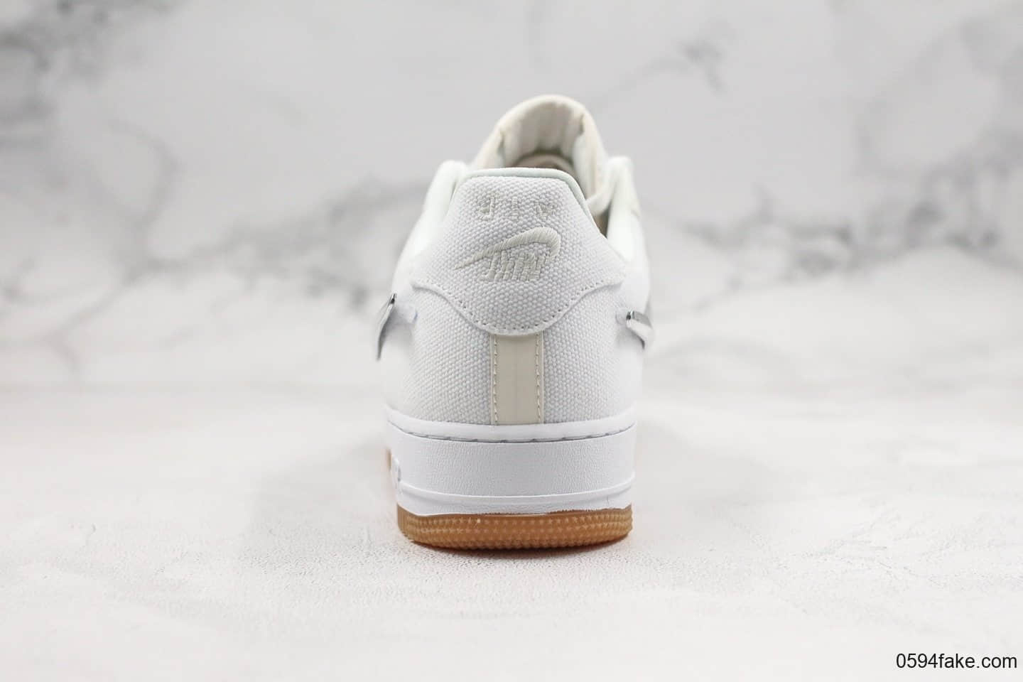 耐克Nike Air Force 1 AF 100 x Travis Scott纯原版本联名款3M全白空军一号魔术勾内置气垫原装配件无任何色差 货号:AQ4211-101