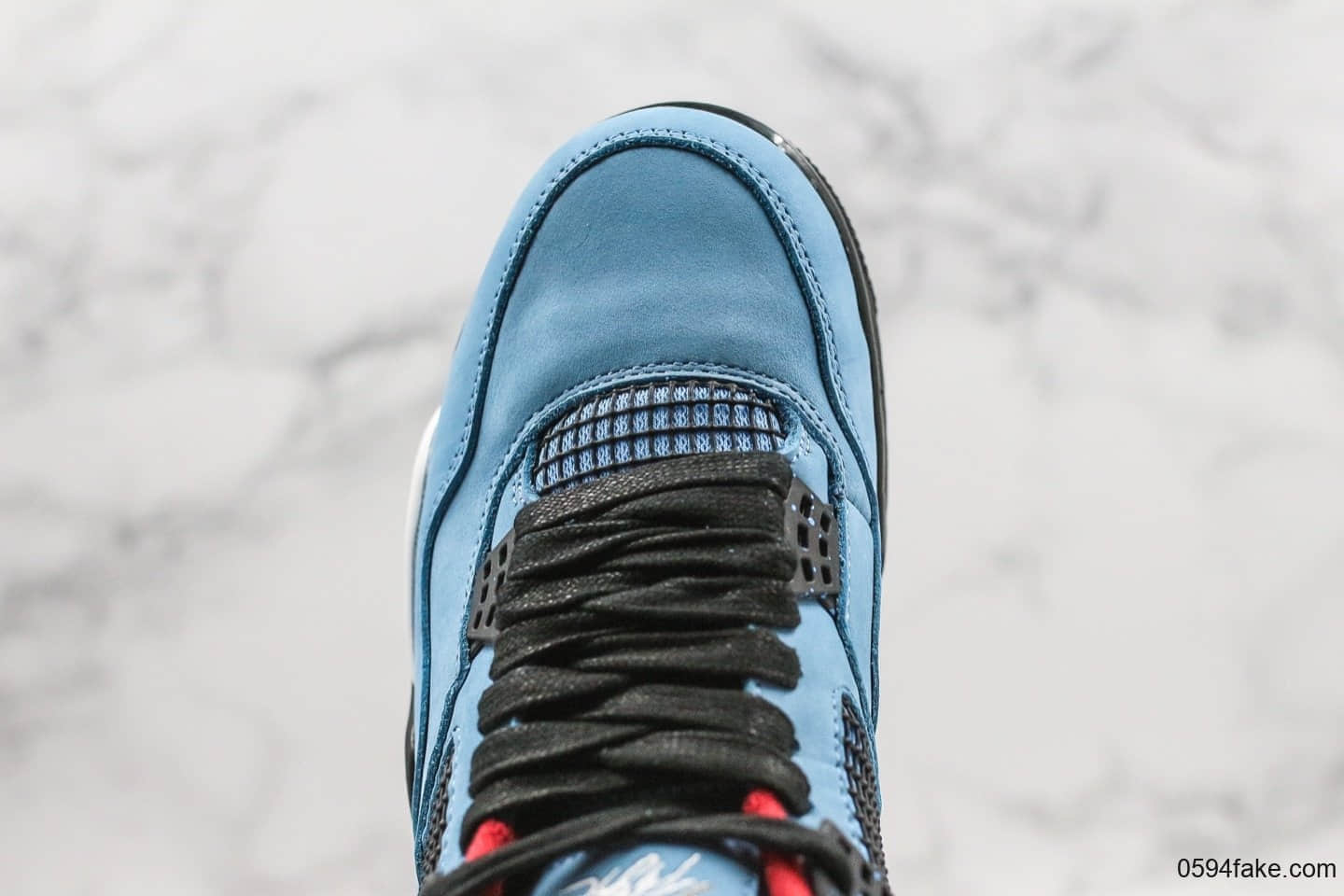 乔丹Air Jordan 4 x Travis Scott纯原版本联名款AJ4蓝色内置可视气垫原档案数据开发区别市面通货版本 货号:308497-406