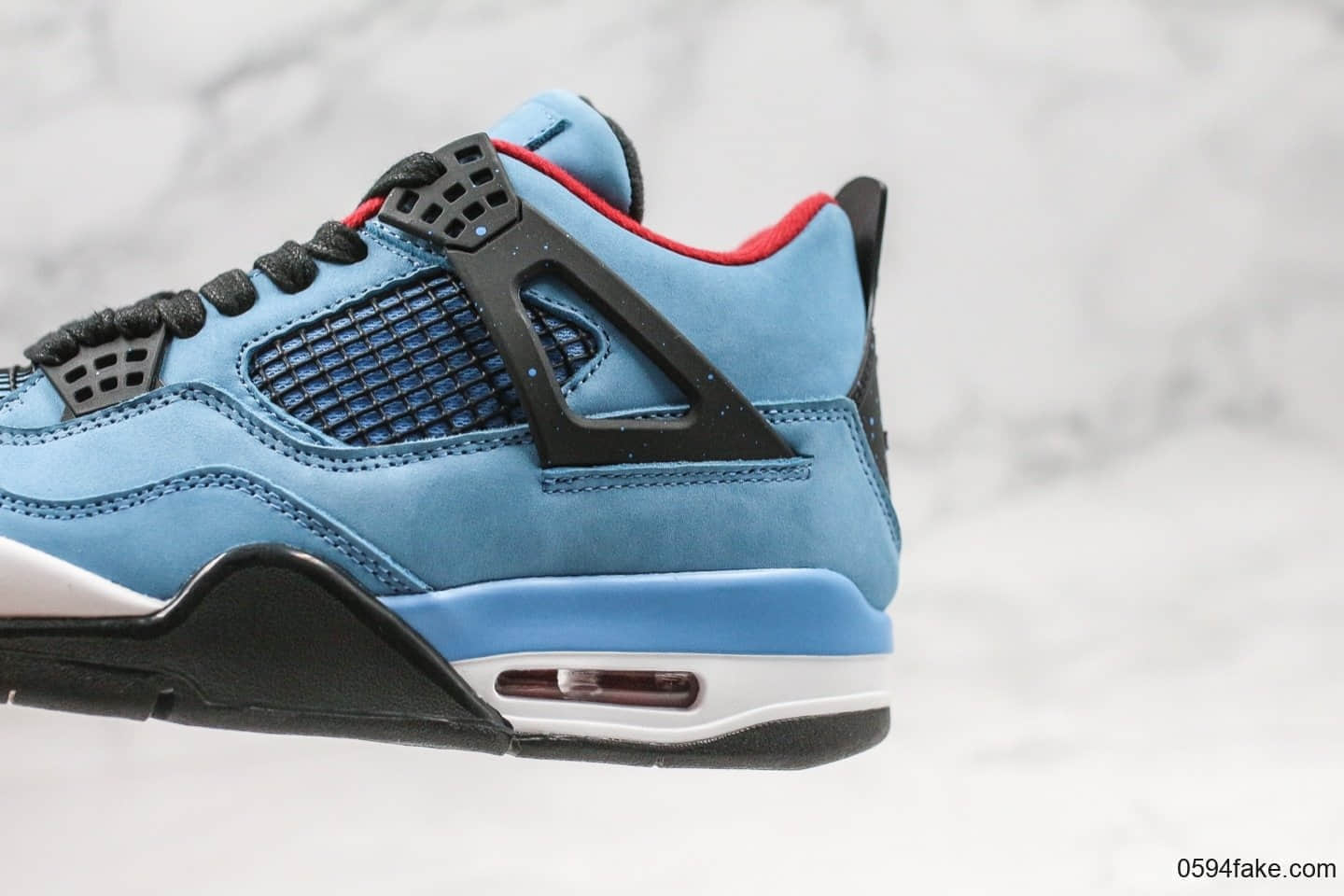 乔丹Air Jordan 4 x Travis Scott纯原版本联名款AJ4蓝色内置可视气垫原档案数据开发区别市面通货版本 货号:308497-406