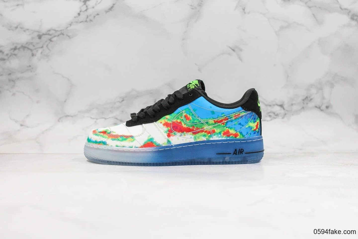 耐克Nike Air Force 1 Comfort Prm W-MAN WEATHERMAN纯原版本低帮空军一号气象员配色内置全掌Sole气垫原楦头纸板打造 货号:599457-100