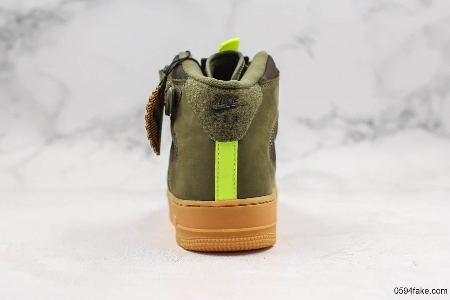 耐克Nike Air Force 1 Jewel Mid纯原版本空军一号法国军事主题配色迷彩绿橄榄绿内置全掌蜂窝气垫原装麂皮防水面料 货号:AV2586-200
