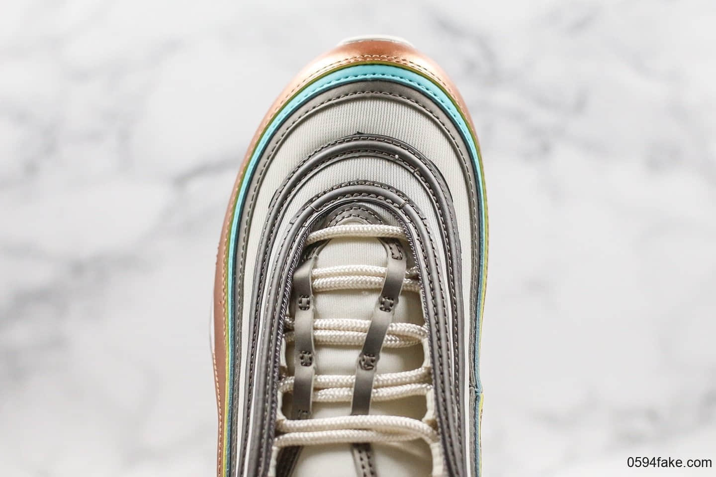 耐克NIike Air Max 97 SE纯原版本气垫Max97香槟金蓝配色内置可视全掌可视气垫原厂真实气垫加持 货号:CQ4806-071