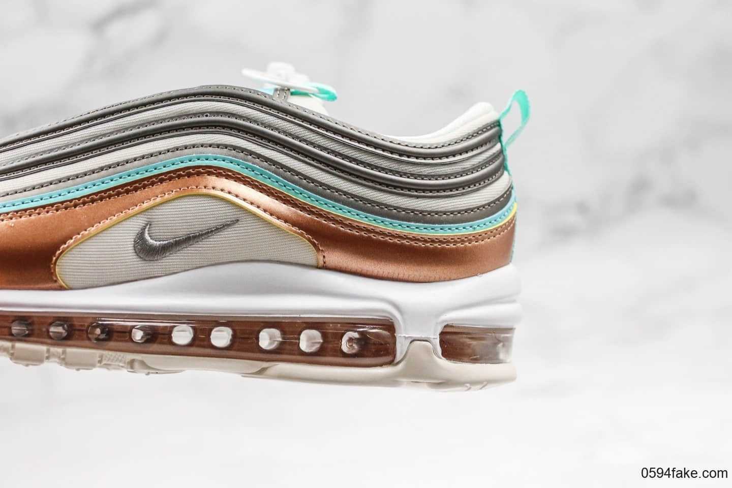 耐克NIike Air Max 97 SE纯原版本气垫Max97香槟金蓝配色内置可视全掌可视气垫原厂真实气垫加持 货号:CQ4806-071