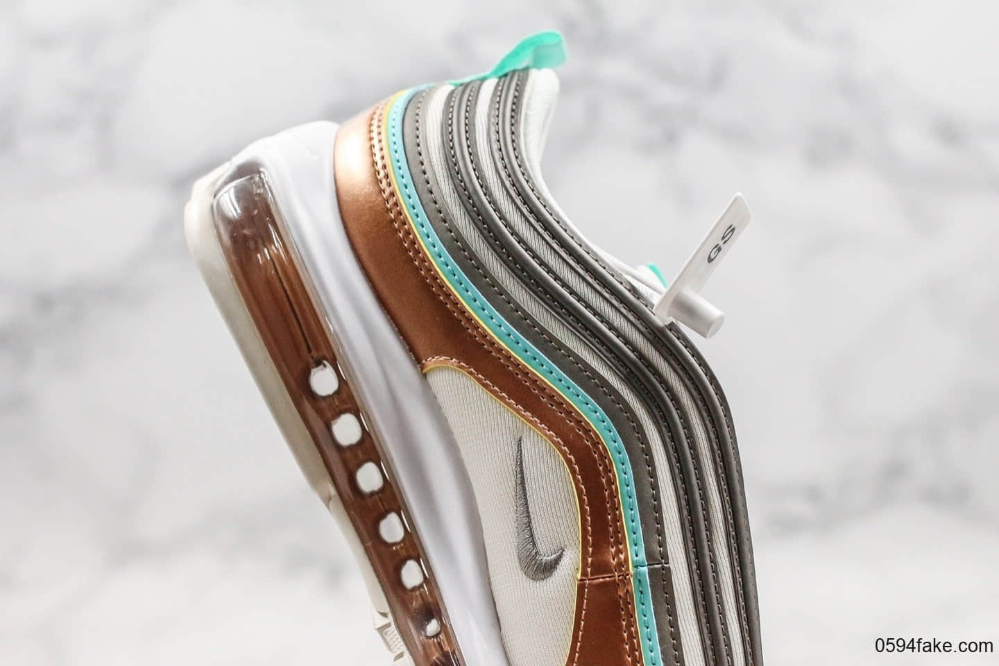 耐克NIike Air Max 97 SE纯原版本气垫Max97香槟金蓝配色内置可视全掌可视气垫原厂真实气垫加持 货号:CQ4806-071