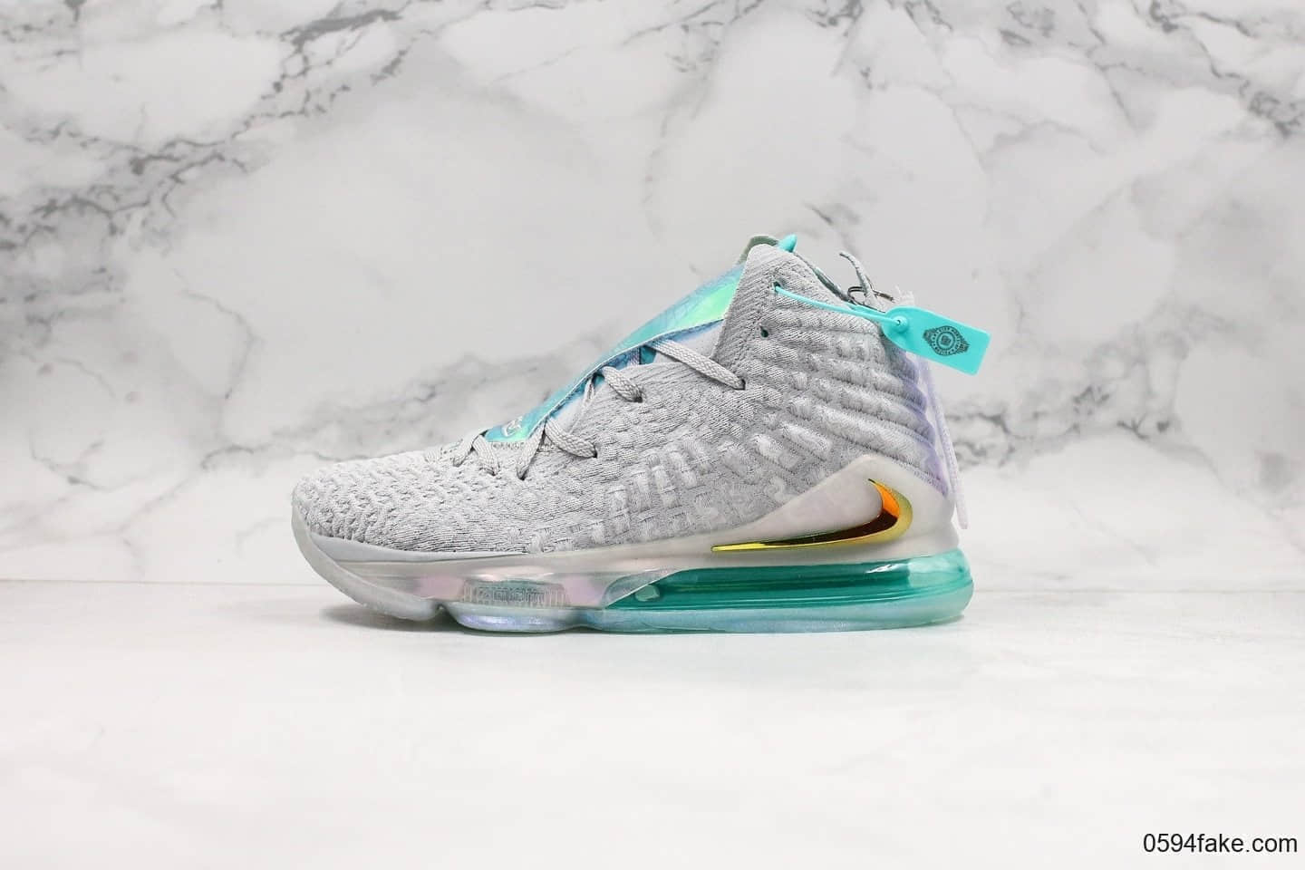 耐克Nike LeBron 17 Future Air纯原版本詹姆斯17代签名战靴篮球鞋白橘黄炫彩镭射高帮运动飞织实战篮球鞋原盒原标 货号:BQ3177-908