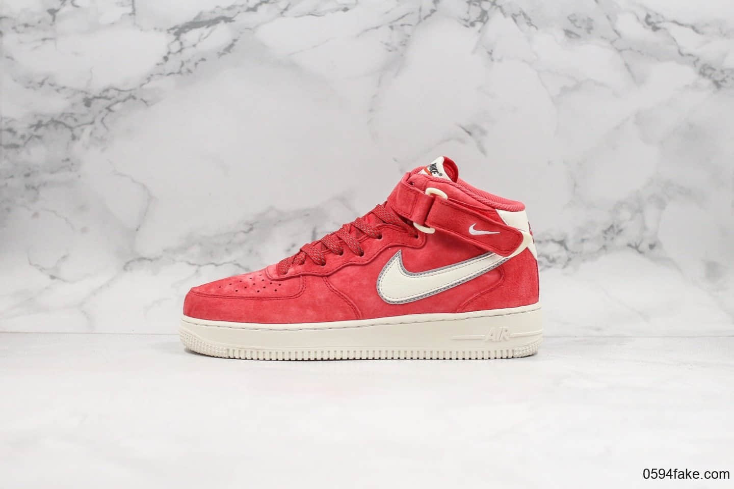 耐克Nike Air Force 1 Mid 07纯原版本中帮空军一号红色3M反光内置气垫原档案数据开发 货号：AA1118-008
