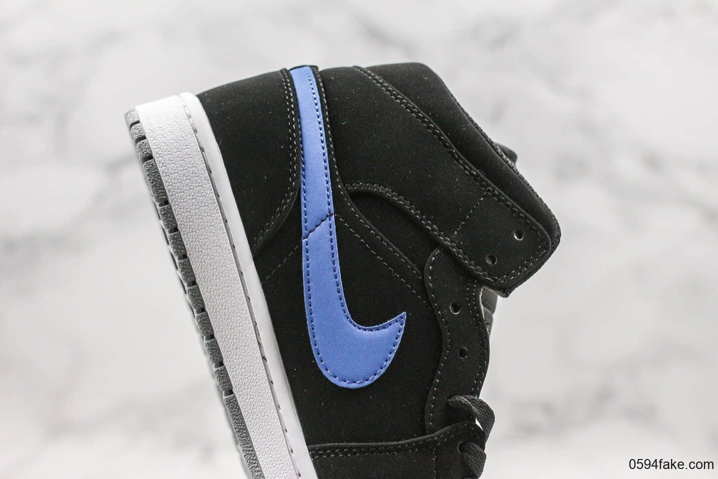 乔丹Air Jordan 1 Red-Royal GS公司级版本中帮aj1黑蓝红鸳鸯新版本内置后掌sole气垫原楦头原纸板打造 货号:554725-065