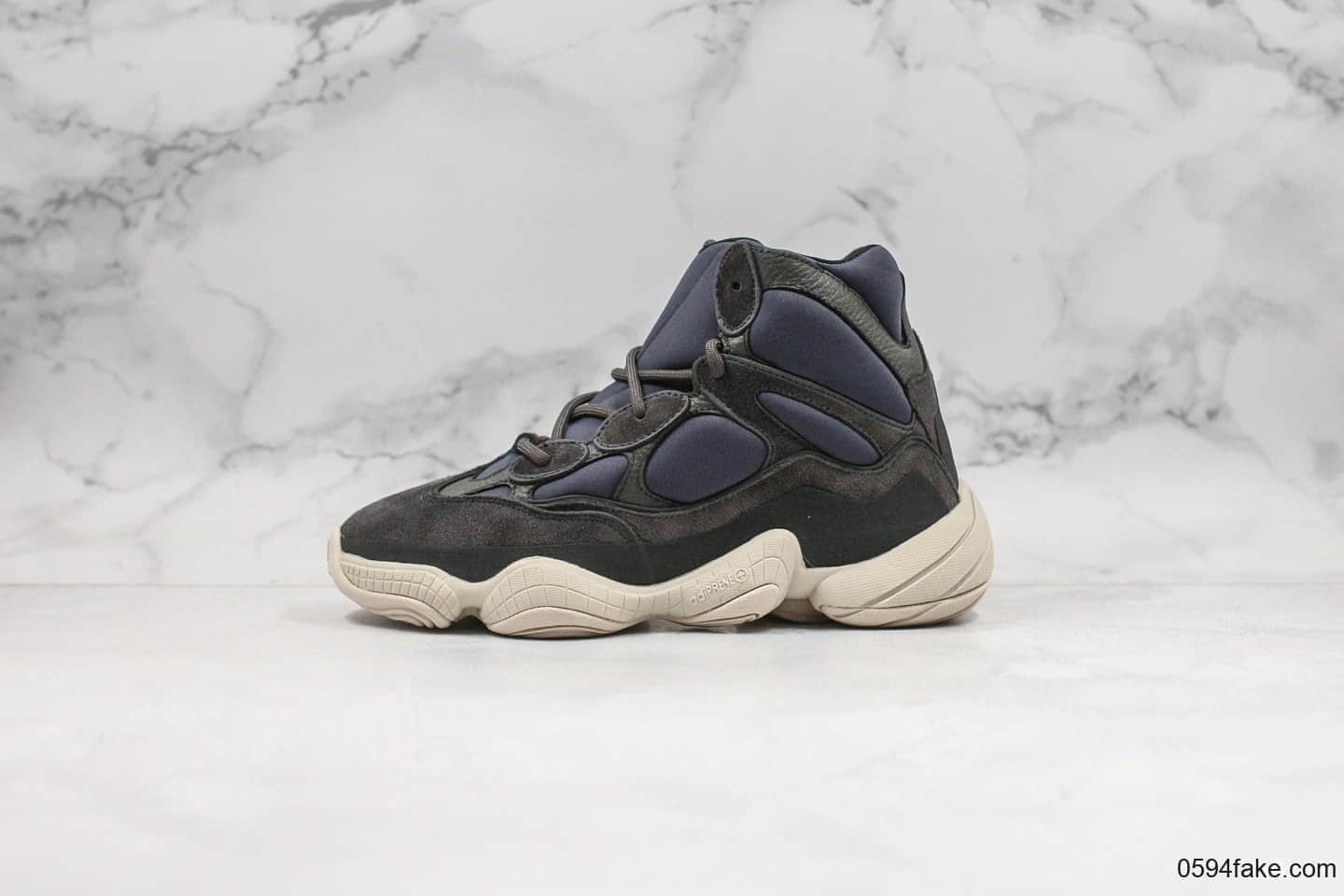 阿迪达斯Adidas Yeezy 500 HIGH「Slate」纯原版本椰子500高帮黑曜石配色原盒原标纤维面料打造 货号:FW4968